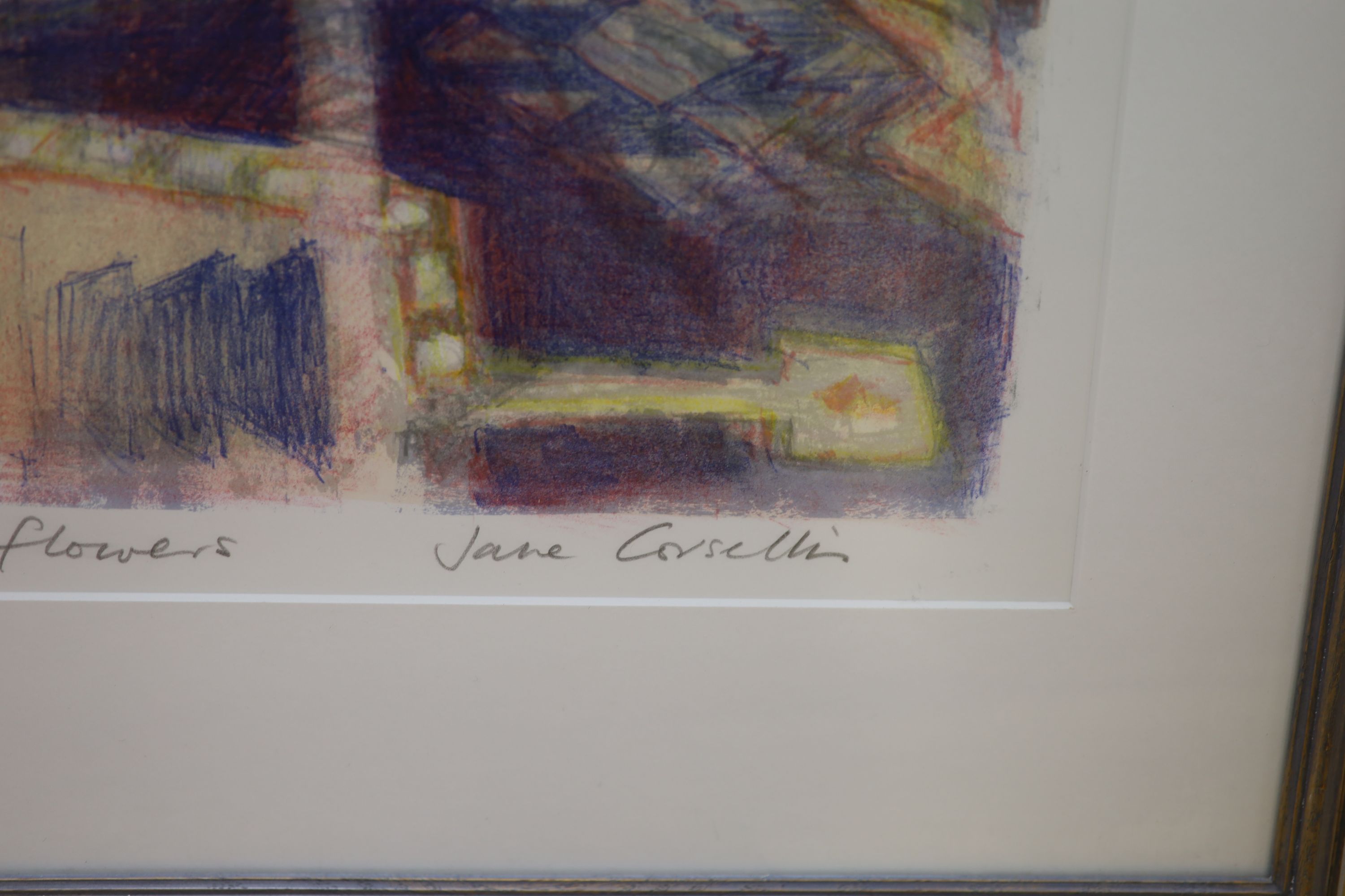 Jane Carsellis, lithograph, Winter flowers, signed in pencil, 92/220, overall 71 x 51cm